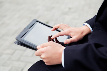 tablet, business teenage, hands, city