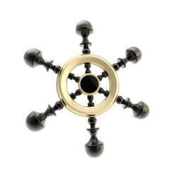 Obraz premium Steering control wheel shiny and glossy isolated