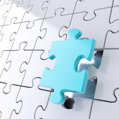 Obraz premium Puzzle jigsaw background with one piece stand out