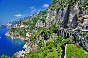 Wandcirkels tuinposter italian scenery - amalfi coast © Freesurf