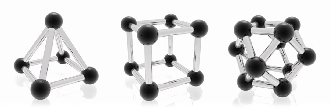 Black and white figures with black boll