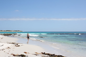 Woman walking  in Water