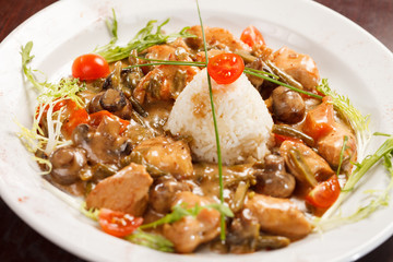 rice with mushrooms and vegetables