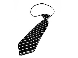 Kids / childrens / boys black striped tie / necktie on white