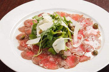 Meat Carpaccio with Parmesan Cheese