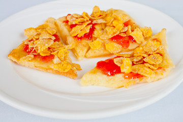 Bread with strawberry jam