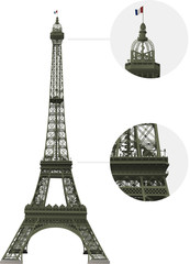 Vector Detailled Eiffel Tower (1889)
