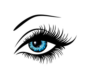 Vector illustration beautiful female blue eye