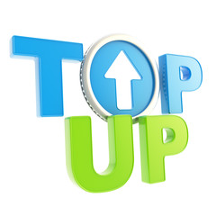 Top-up emblem icon with up arrow coin