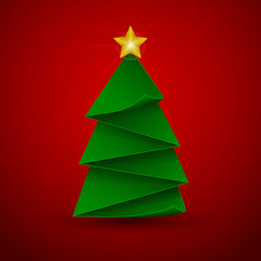 Fototapeta premium Paper Christmas tree