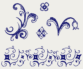Calligraphic design element and page decoration