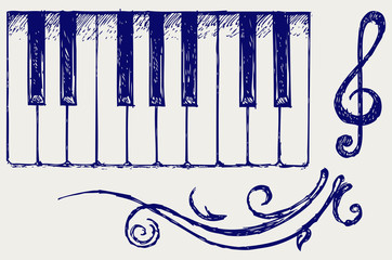 Obraz premium Piano. Doodle style