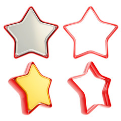 Template icon emblems for star rate voting rating