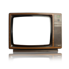 vintage tv isolated on a white background