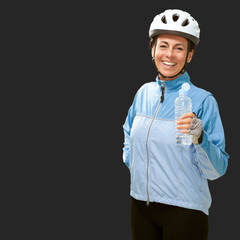 Portrait Of Cyclist Middle Aged Woman