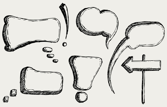 Hand drawn speech bubbles