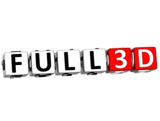 3D Full 3D Button Click Here Block Text