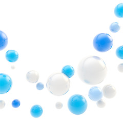 Abstract copyspace backdrop made of glossy spheres