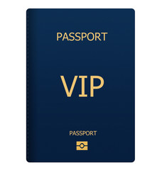 VIP blue passport isolated on white background