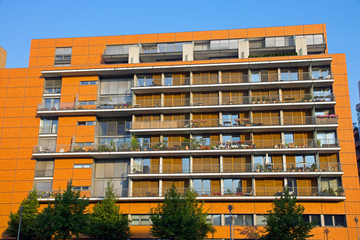 Modern building with balconies