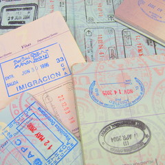 Multiple passports and passport stamps