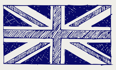 Flag of England. Doodle style