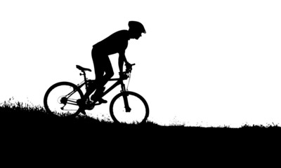 vector silhouette of a biker
