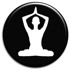 Botão preto - mulher a praticar ioga
