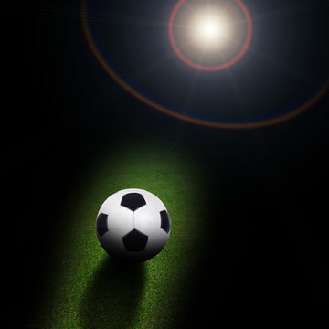 soccer ball under light