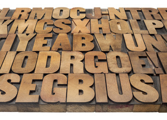 Wood type alphabet abstract
