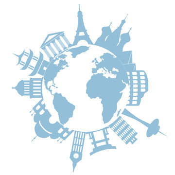 recommend clip art: World travel landmarks and monuments