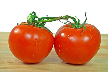 pair of ripe tomatoes