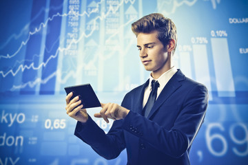 Businessman with tablet