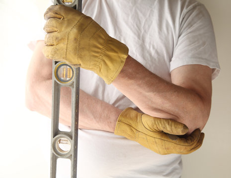 worker with sore elbow