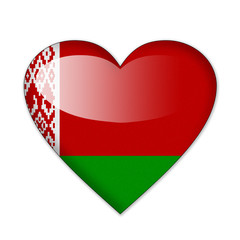 Belarus flag in heart shape isolated on white background