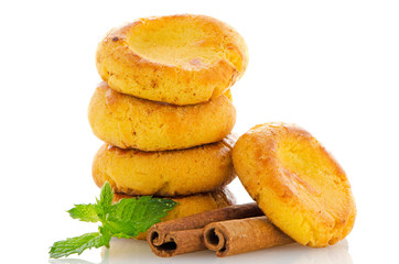 Baked cookies with mint