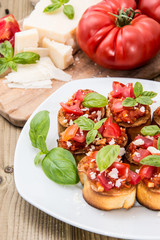 Bruschetta with ingredients