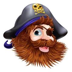 Fotobehang Piraten Illustratie van het piraatgezicht