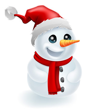 Santa Hat Christmas Snowman