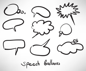 Sketch style speech bubbles