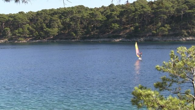 planche &agrave; voile croatie (&icirc;le aux dauphuns)