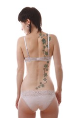 young woman with tattoo