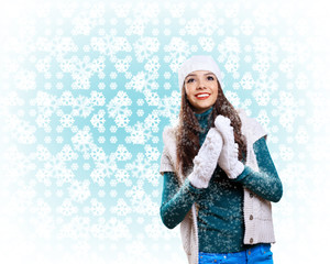 Young woman wearing warm sweater