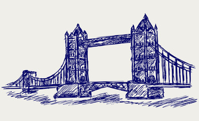 Tower Bridge. Doodle style