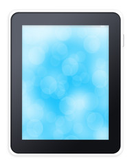 Tablet pc computer with blue background