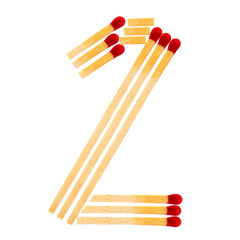match alphabet isolated on white background