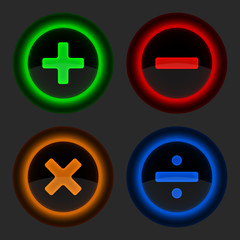 Fototapeta premium Colored web button with math symbols