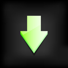 Vector green arrow on dark background. Eps 10