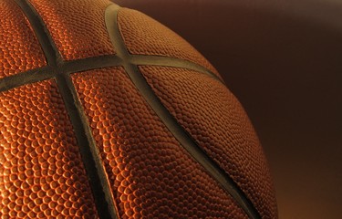 Close-up of Basketball fragment with lines and structure visible