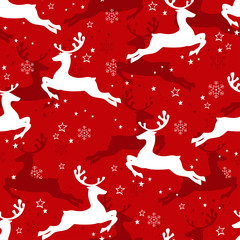 Christmas seamless pattern with  reindeer.